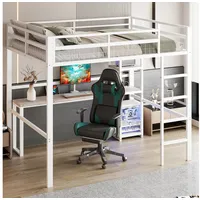 HAUSS SPOLE Hochbett 140x200cm mit Einlegeböden, Schreibtisch mit Steckdose, usb type-c