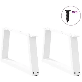 vidaXL Couchtischbeine V-Form 2 Stück Weiß 50x(30-31,3) cm Stahl