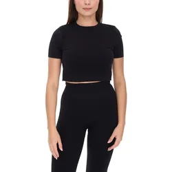 YOU DO YOU Damen T-Shirt im Cropped-Style Fitness-Top Kurzarm-Shirt Yoga-Mode 905041 Schwarz - M
