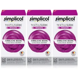 Simplicol  Textilfarbe intensiv Sinnliche-Beere 150g 3er Pack