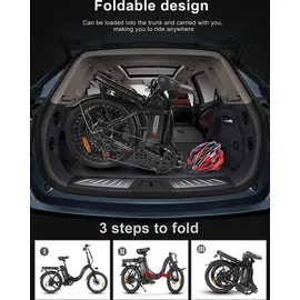 SMARTAI SAMEBIKE E Bike Elektrofahrrad 20" Fat Tire E-Fahrrad klapprad 36V/12Ah Akku,Off-Road Trekking Mountainbike City EBike Herren Damen(CY20) (White)