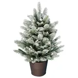 ArtiTree Weihnachtsbaum »Premium Tanne«, im Topf LED Schnee,80cm - gruen