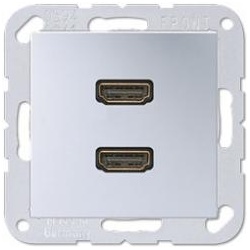 Jung Multimedia-Einsatz 2 x HDMI (aluminium)