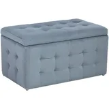 Beliani Ottomane mit Stauraum Michigan Samtstoff Hellgrau