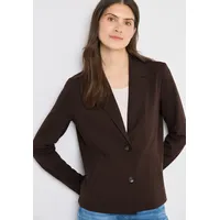 Cecil CECIL, Damen, Gr. XXL (46), macchiato braun, Jersey, 66% Viskose, 30% Polyester, 4% Elasthan, unifarben, regular fit normal, V-Ausschnitt, Blazer, w. welt pockets