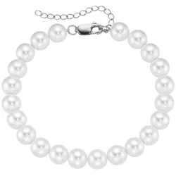Smart Jewel Armband mit Muschel-Perlen, Silber 925 Weiss 