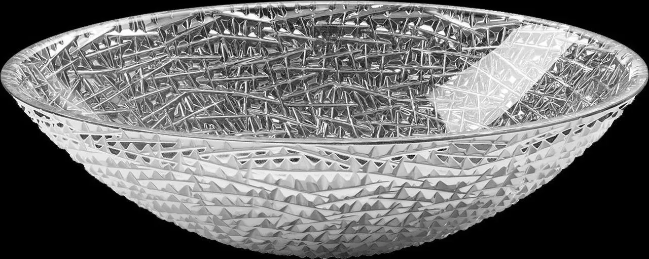 Glassdesign ICE OVAL LUX Aufsatzwaschtisch - Silber