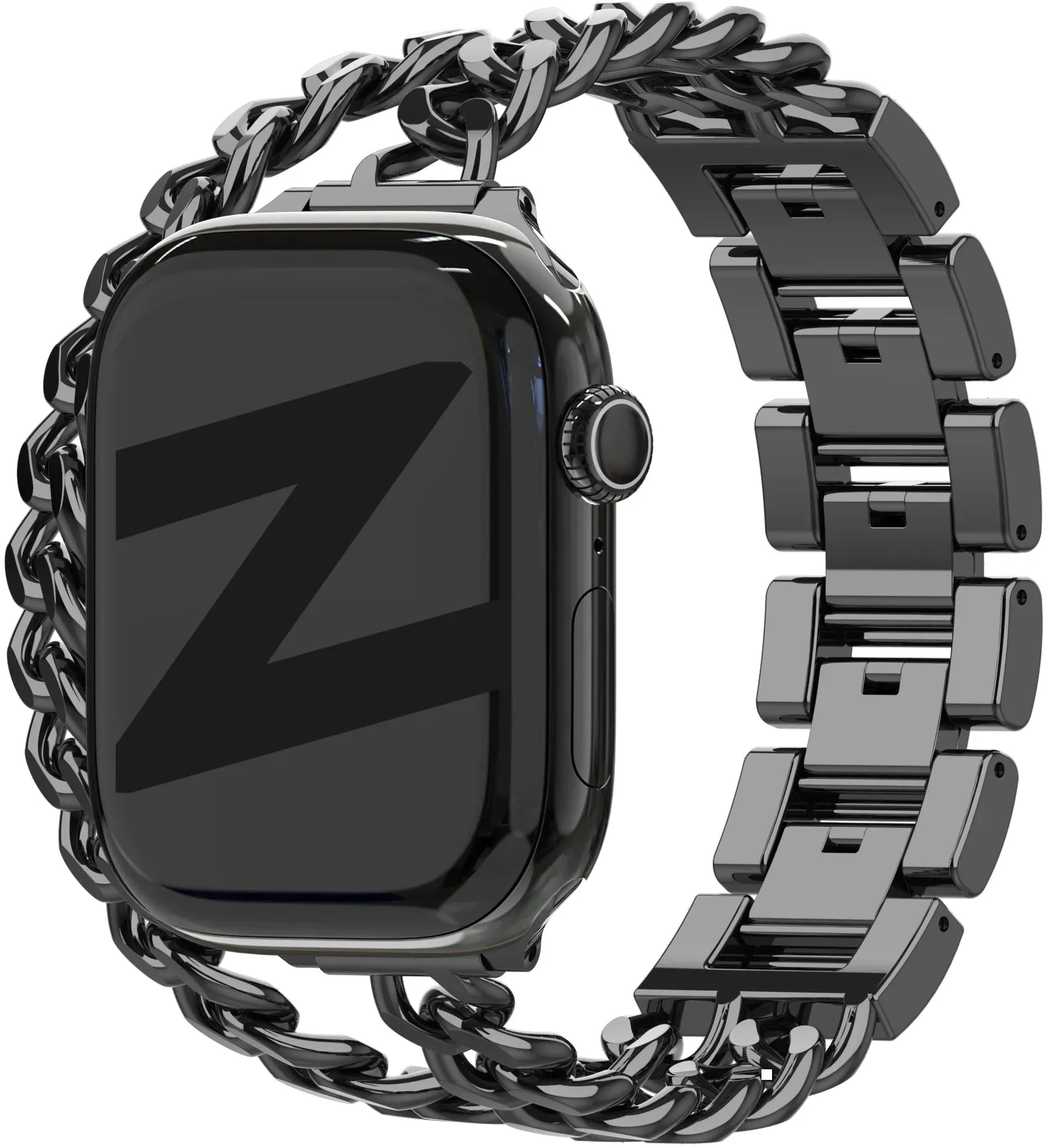 Bandz Apple Watch Armband Stahl 'Double Tour' für Apple Watch -  40mm - Schwarz - Clip Verschluss