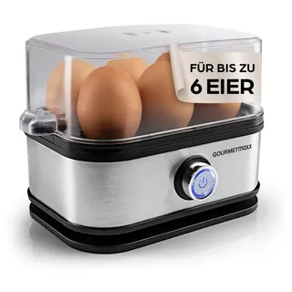 GOURMETmaxx Eierkocher 6 Eier + Messbecher Silber