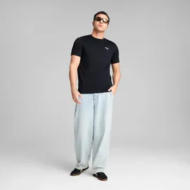 Puma Unisex ESS Small Logo Poly Tee T-Shirts, New Navy,