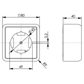 Telegärtner Aufputz-Set 80 x 80 x 40 mm für Anschlussdose