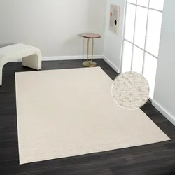Teppich MY HOME "Selin" Gr. 7, beige (cream), B:240cm H:9mm L:320cm, Kunstfaser, Teppiche, dezenter Glanz, Schrumpf-Garn-Effekt, im Vintage-Look, dichte Qualität
