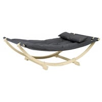 AMAZONAS Hängematte Lounge Bed Holz Grau Anthrazit