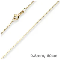 Schmuck Krone Goldkette 0,8mm Veneziakette aus 585 Gelbgold 60cm, Gold 585 goldfarben