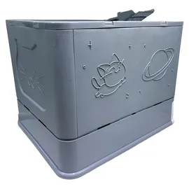 Hti-Living Katzentoilette geschlossen grau