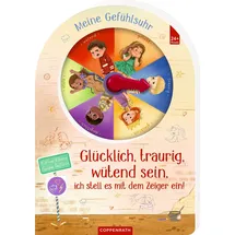 Coppenrath Verlag Glücklich, traurig, wütend sein, ich stell es mit dem Zeiger ein! Meine Gefühlsuhr: Interaktives Kinderbuch zum Gefühle verstehen ab 2 Jahren