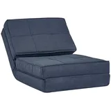 Homcom Schlafsessel Bodensofa Polyester 61 x 58 x 73 cm Blau mit verstellbarer Rückenlehne