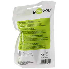 goobay Dual-USB Auto-ladegerät (15,5 W), Kfz-ladeadapter mit 2x Usb-anschlüsse (15,5 W), schwarz