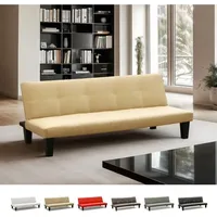 Modus Sofà - Günstiges Topazio 3-Sitzer Kunstleder Schlafsofa Klappsofa - Beige