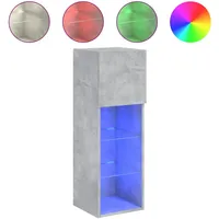 VidaXL TV-Schrank mit LED-Leuchten Betongrau 30,5x30x90 cm