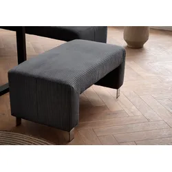 Polsterhocker EXXPO - SOFA FASHION "Intenso, Hocker, modern, wahlweise in Leder oder Textil", grau (anthrazith), B:100cm H:50cm T:53cm, NaturLeder, Strukturstoff (Zusammensetzung: Polyester 100%), Luxus-Microfaser (Zusammensetzung: Aufgeflockte 100% Polyester Schicht mit Prägung), Cord (Zusammensetzung: Polyester 100%), Hocker, hohe Bodenfreiheit, frei im Raum stellbar, hoher Sitzkomfort