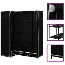 vidaXL Eckkleiderschrank 130 x 169 x 87 cm schwarz