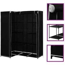 vidaXL Eckkleiderschrank 130 x 169 x 87 cm schwarz