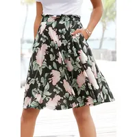Buffalo Sommerrock Damen Blumenprint Schwarz/Rosa 34