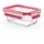 Emsa Clip&Close Glas rechteckig 450ml Aufbewahrungsbehälter Rot