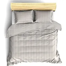 De Witte Lietaer Zygo Gestreift Taupe 240 x 220 cm + 2 x 40 x 80 cm
