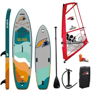 F2 Set Glide SUP 10'2" mit Windsurfsegel Checker 4,5qm