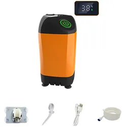 Outdoor-Camping-Dusche, tragbare elektrische Duschpumpe, IPX7 wasserdicht, mit 3 Wasserausgabemodi Intelligent Digital Display orange