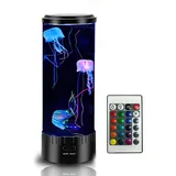 SURFOU LED Lavalampe Quallen Lavalampe 6 Farben Einstellung Stimmungslicht Dekoration, für Zuhause Büro Dekoration Tolle Geschenke für Kinder schwarz