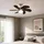 ETC Shop Smart LED Deckenventilator dimmbar Zugschalter Ventilator Vor und Rücklauf Deckenlampe, RGB Farbwechsel, Sprach-/App Steuerung Holz dunkelbraun, Titan, 5W 470lm warmweiß-kaltweiß, DxH 75x36 cm