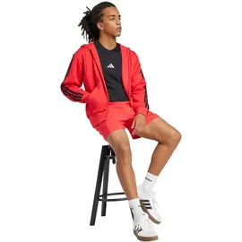adidas Essentials 3-Streifen Herren Kapuzensweater, rot - M