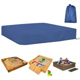 HAOMEEDUO Sandkastenabdeckungen Sandkasten Abdeckung Abdeckplane Wasserdicht 210D Oxford-Stoff Sandkastenplane Sandkasten Abdeckplane mit Kordelzug Aufbewahrungstasche für Sandkasten(125x125cm,Blau)