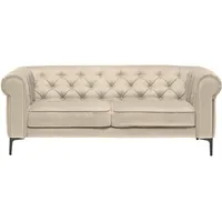 Carryhome Chesterfield-Sofa, Beige, & 195x75x90 cm,