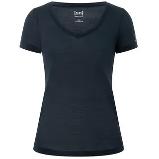super.natural Sierra140 V Neck Kurzarm-t-shirt - Blueberry - S