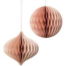 Broste Copenhagen 70090508 Christmas Mix Papierhänger dusty pink Set2