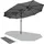VOUNOT Doppelsonnenschirm mit kurbel, Marktschirm, 460 x 270 cm, Grau