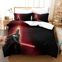 VOSILE Star Wars Bettbezug-Set,Reißverschluss, Ultraweicher Mikrofaser-Tröster Set 3-teilig, Bettauskleidungen Geeignet Für Kinder, Jugendliche Und Erwachsene Single(135x200cm)