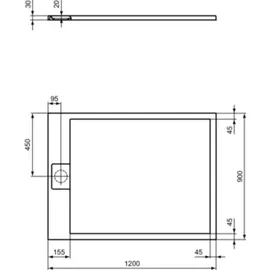 Ideal Standard Ultra Flat S i.life Rechteck-Brausewanne T5221FS,