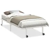 vidaXL Bettgestell ohne Matratze Klappbar Weiß 90x200 cm Stahl