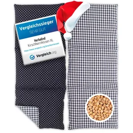 herbalind 3000 Kirschsteine Herbalind XL Kirschkernkissen Nacken Schulter - Körnerkissen 3 Kammer Handmade in Germany - 100% Baumwolle, Wärmekissen Mikrowelle - Geschenk für Herren, 900g, 50x20cm blau