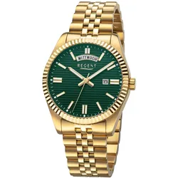 Regent BA-882 Herrenuhr Goldfarben/Dunkelgrün
