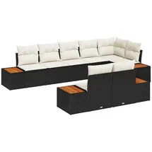 vidaXL Garten-Sofa-Set 8-tlg. schwarz/creme