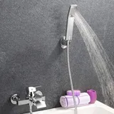 Gojoy - Badewannenarmatur Wasserfall Dusch Set Badewanne Wasserhahn Wannenarmatur mit Handbrasue Bad Armatur Zeitgenössisch Chrom