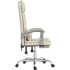 vidaXL Bürostuhl mit Massagefunktion Kunstleder Creme