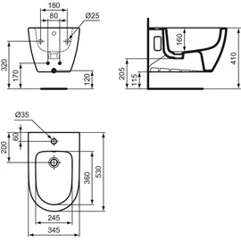 Ideal Standard i.life O Bidet, T5681MA