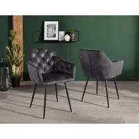 Hela Esszimmerstuhl HELA "Kira Schalenstuhl Boho, Bestseller", grau (anthrazit,